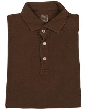 Fedeli Polo Shirt S/S Knitted - Brown