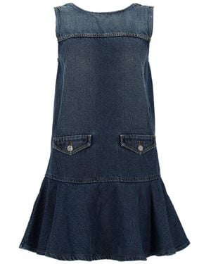 Ganni Mini Denim Dress Organic Cotton - Blue