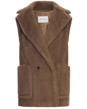 Max Mara Alpaca And Wool Teddy Vest - Brown