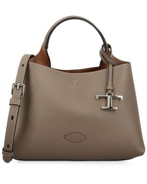 Tod's Grained Leather Shoulder Bag - Brown