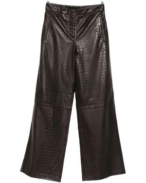 Enes Leather Trousers - Grey