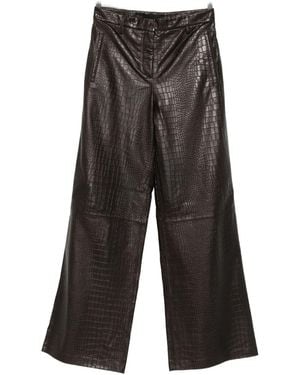 Enes Leather Pants - Gray