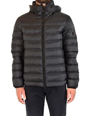 Peuterey Hooded Long Sleeve Zip-Up Jacket With Front Pockets - Black