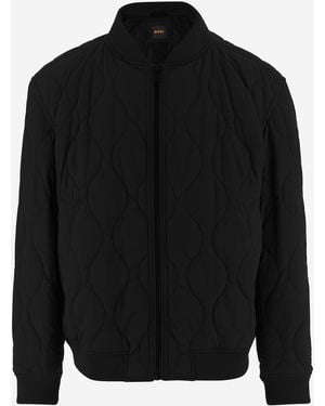 BOSS Nylon Jack Met Gewatteerd Patroon - Zwart