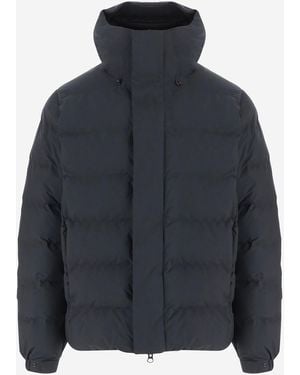 Save The Duck Nylon Donsjack Met Hoge Kraag En Kanaalquilt - Blauw