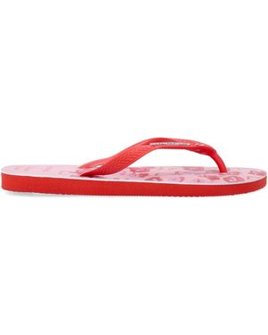Havaianas Kidsuper Mini Camo Top Flip-Flops With Hidden Faces & Custom Charms - Red