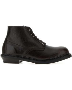 Our Legacy Leather Ankle Boots With Rubber Sole - Black