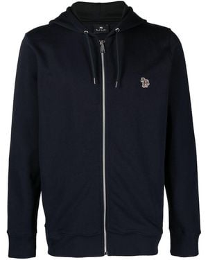 Paul Smith Logo Cotton Hoodie - Blue