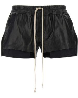 Rick Owens Leather Shorts - Black