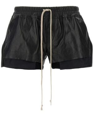 Rick Owens Leren Shorts Mistboxers - Zwart