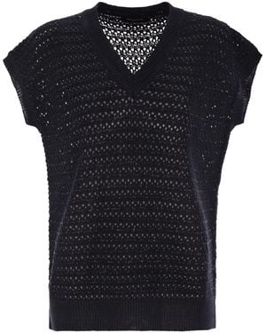 Fabiana Filippi Cotton Crochet Jumper With Sequins - Schwarz