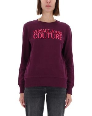 Versace Jeans Couture Sweatshirt With Logo - Purple