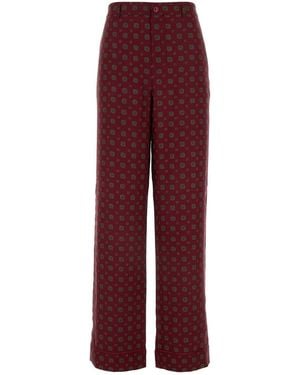 Moschino Couture Printed Silk Pants - Red