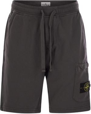Stone Island Cargo Bermuda Shorts With Pockets And Drawstring Waistband in Grey for Men Lyst UK