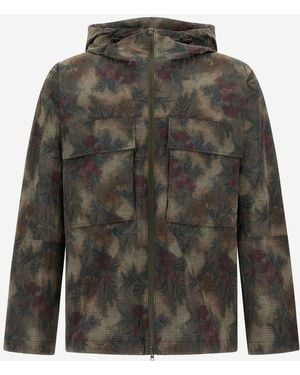 Herno Ripstop-parka Met Tropisch Patroon - Grijs