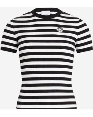 Patou Cotton T Shirt With Striped Pattern - Black