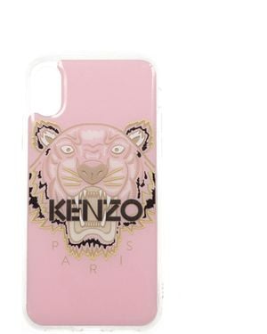 KENZO Porta Iphone Iphone X Donna Silicone Rosa/Rosa Pastello - Pink