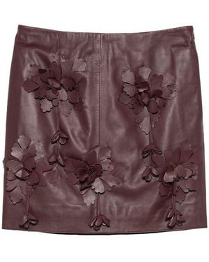 Alberta Ferretti Faux Leather Mini Skirt - Purple