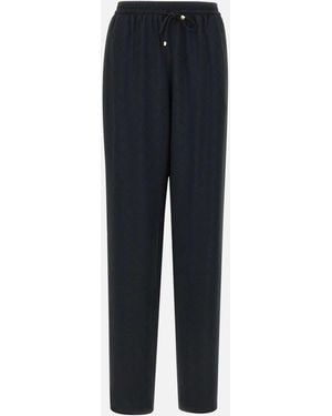 Elisabetta Franchi Satin-Jacquard-Rauten-Jogginghosen - Blau