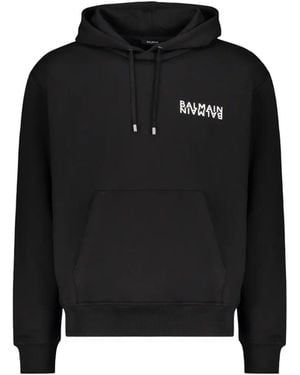 Balmain Kapuzenpullover mit -Logo - Schwarz