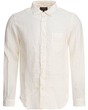 Beams Plus Linen Solid Shirts - White
