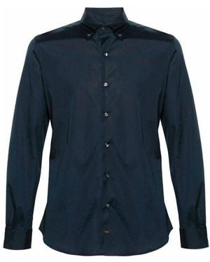 Fay B.Down Stretch-Hemd - Blau