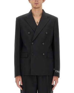 Versace Double-Breasted Blazer - Black