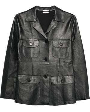 P.A.R.O.S.H. Maciock Leren Jack Met Knopen - Zwart