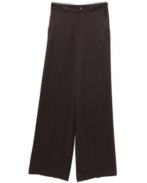 Gucci Horsebit Silk Trousers - Brown