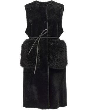 Blancha 'Merino Straight-Volpe Shadow' Vest - Black