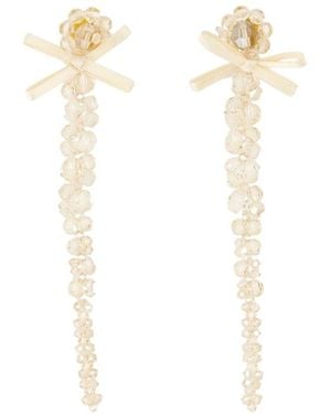 Simone Rocha Petite Boog Druppel Oorbellen Kristal Geel - Wit