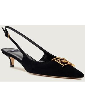 Elisabetta Franchi Suède Slingback - Zwart