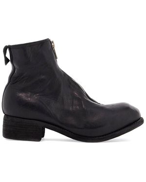 Guidi Unisex Lederstiefel in schwarzem Pferd und Kalbsleder mit Metallzip