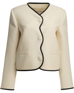 Valentino Crêpe Couture Blazer - Naturel