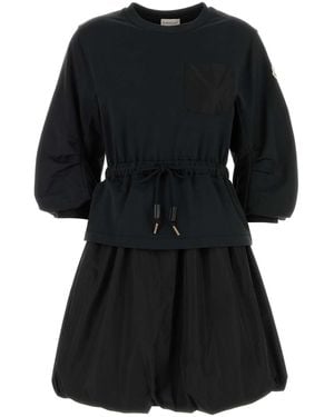 Moncler Cotton Sweatshirt Dress - Black