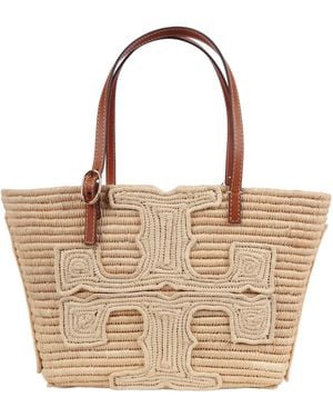 Tory Burch Ella Kleine Draagtas Van Gestructureerd Stro - Naturel