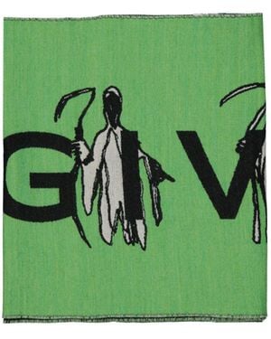Givenchy Logo Wool Scarf - Green