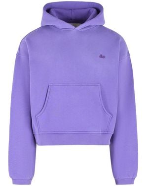 ERL Boxy Cropped Cotton Sweatshirt - Purple
