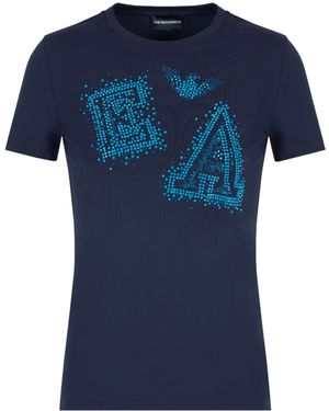 Emporio Armani T Shirts En Polos Blauw