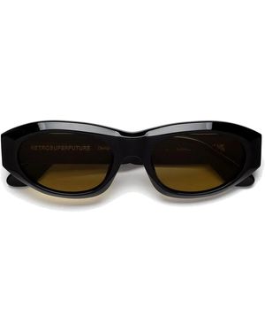 Retrosuperfuture Cinema Vintage Gafas de sol marrones - Negro