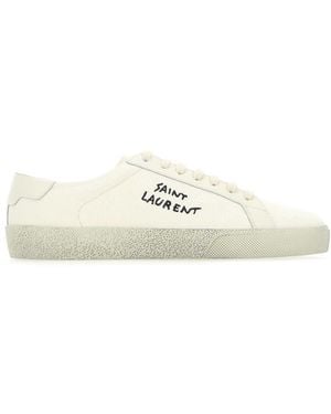 Saint Laurent Ivory Canvas Sl/06 Trainers - White