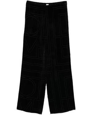 TOTEME Monogram Pyjama Pants - Black