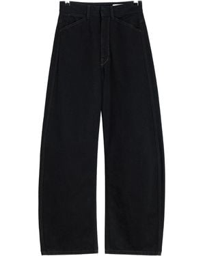 Lemaire High Waisted Curved Trousers - Blue