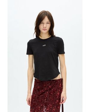 Ann Demeulemeester Floor Micro T-Shirt With Monogram Embroidery Brush - Red