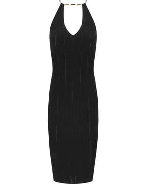 Elisabetta Franchi Knitted Midi Dress - Black