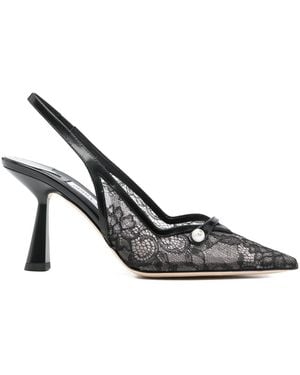 Jimmy Choo Amita Patent Leather Court Shoes - White