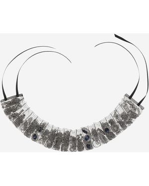 ALAINPAUL Mesh Ketting Met Toegepaste Strass Steentjes - Metallic