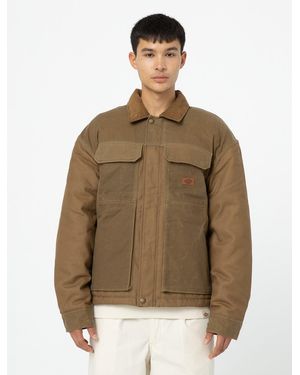 Dickies Lucas Wachste Taschenjacke vorne - Braun