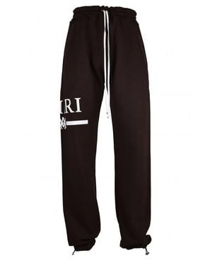 Amiri Cotton Jogging Trousers With Logo - Black