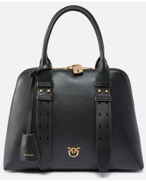 Pinko Bowlingtasche Medium Vitello Mor - Schwarz